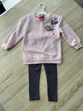 NEW 🆕 Pink Paw Patrol Pullover with Gray Leggings Set with tags